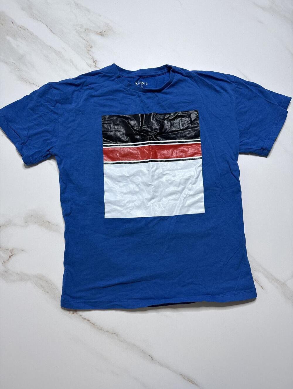 Kidpik Blue T Shirt Bold Colorblock - Boys Large